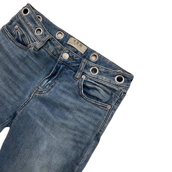 Free People Vintage Silver Rivet Jeans Ruff cut hem size 26 - Picture 2 of 11